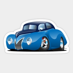 30's American Street Rod Custom Coupe Cartoon Sticker